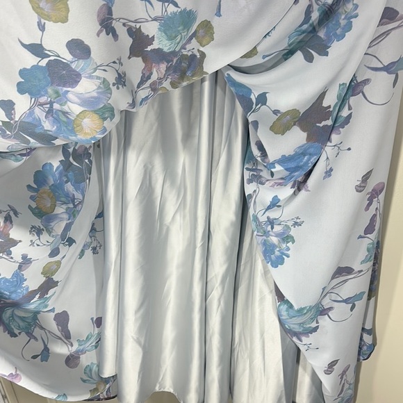 Fame and Partners Light Blue and Purple Floral Pleated Maxi Skirt A-line Size 4 - Picture 7 of 9